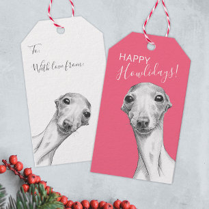 Italian Greyhound Dog Funny Christmas Howlidays Gift Tags