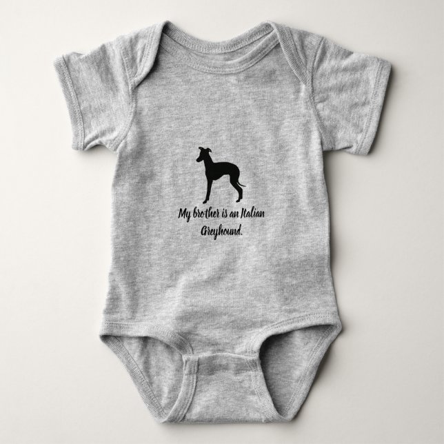 Italian Greyhound Dog Iggy Rescue  Kids Baby Bodysuit (Front)