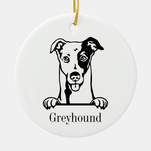 Italian Greyhound dog ornament (Front)