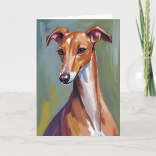 Italian Greyhound Dog Painting Card