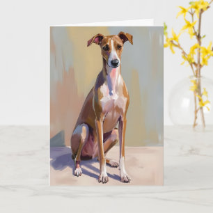 Italian Greyhound Dog Painting Card