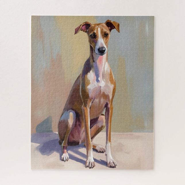 Italian Greyhound Dog Painting Jigsaw Puzzle (Vertical)