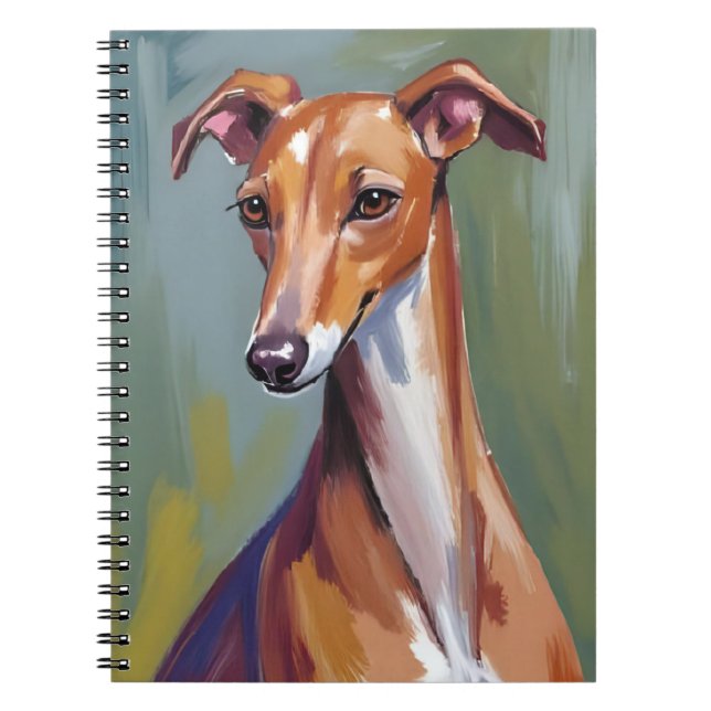 Italian Greyhound Dog Painting Notebook (Front)