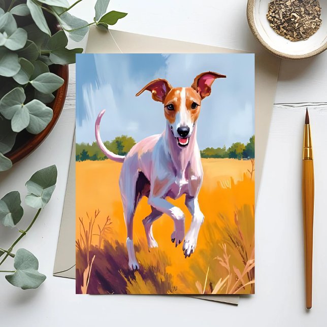 Italian Greyhound Dog Painting Postcard (Creator Uploaded)