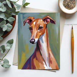 Italian Greyhound Dog Painting Postcard