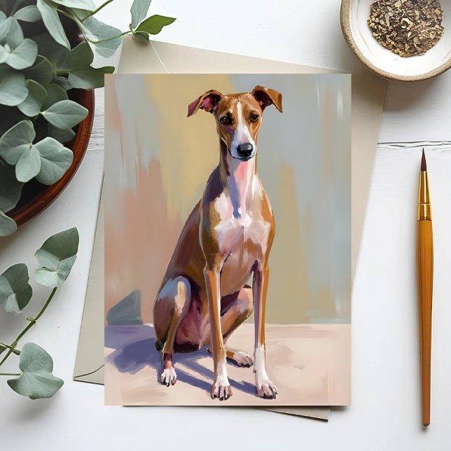 Italian Greyhound Dog Painting Postcard (Creator Uploaded)