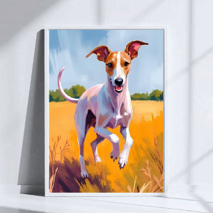 Italian Greyhound Dog Painting Poster