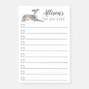 Italian Greyhound Dog Personalised To Do List Post-it Notes