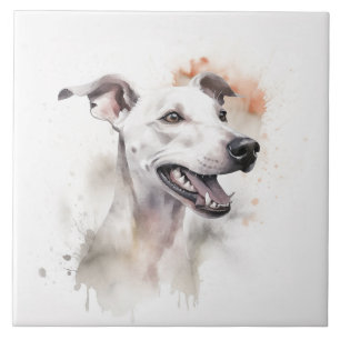 Italian Greyhound Dog Pet, Watercolor Tile