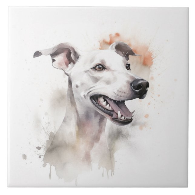 Italian Greyhound Dog Pet, Watercolor Tile (Front)