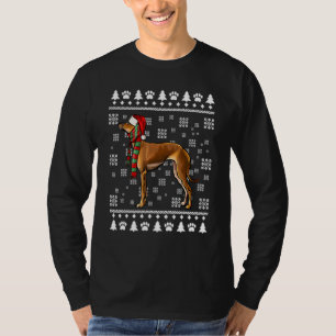 Italian Greyhound Dog Santa Hat Xmas Ugly Christma T-Shirt