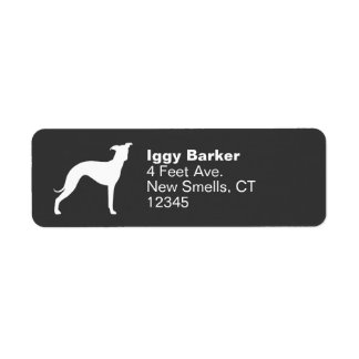 Italian Greyhound Dog Silhouette Return Address