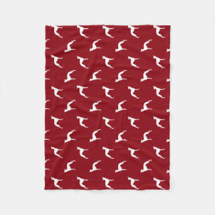 Italian Greyhound Dog Silhouettes Pattern Red Fleece Blanket