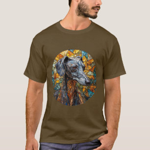 Italian Greyhound dog Stained Glass Art T-Shirt