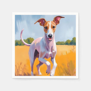 Italian Greyhound   Dog Watercolor Painting Napkin