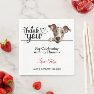 Italian Greyhound Dog Wedding Napkins with Photo