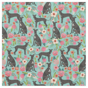 italian greyhound fabric vintage florals mint