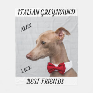 ITALIAN GREYHOUND FLEECE BLANKET WITH NAMES.