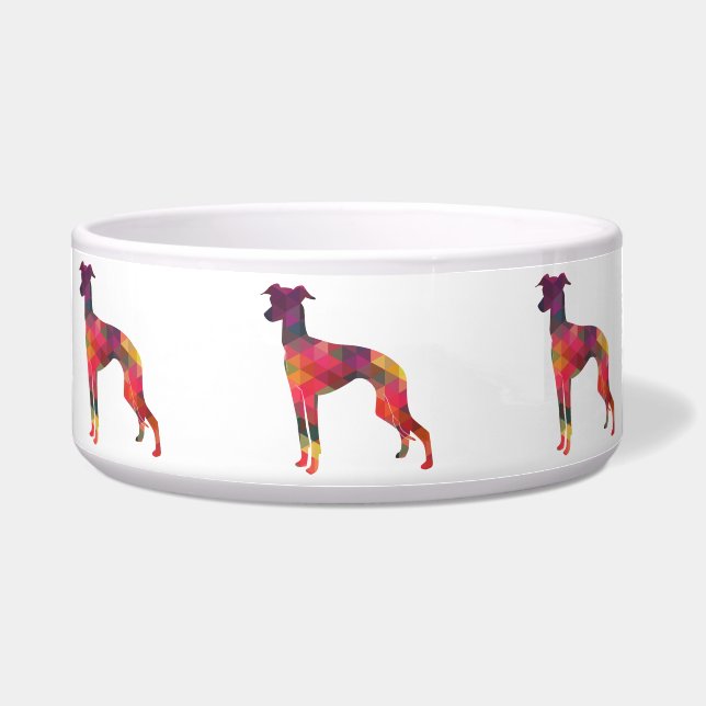 Italian Greyhound Geo Pattern Silhouette - Multi (Front)