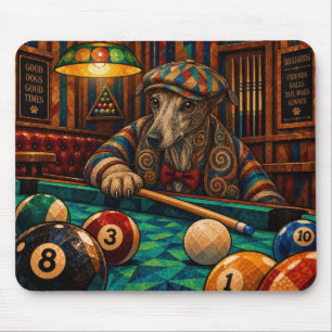 Italian Greyhound, Geometric Mosaic Mouse Pad