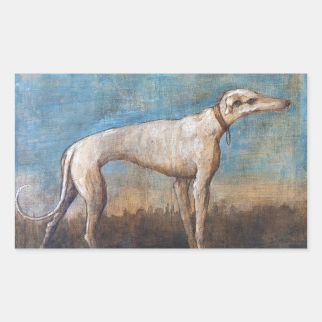 Italian Greyhound Giovanni Domenico Tiepolo painti Rectangular Sticker (Front)