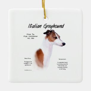 Italian Greyhound History Design Ceramic Ornament