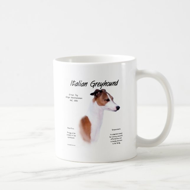 Italian Greyhound History Design Coffee Mug (Right)