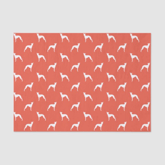 Italian Greyhound Iggie Silhouettes Pattern Tissue Paper (Front)
