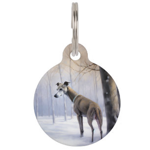 Italian Greyhound Let It Snow Christmas Pet Tag