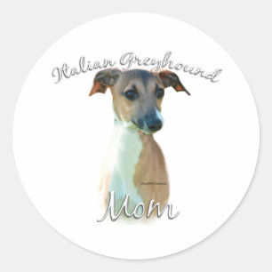 Italian Greyhound Mum 2 Classic Round Sticker