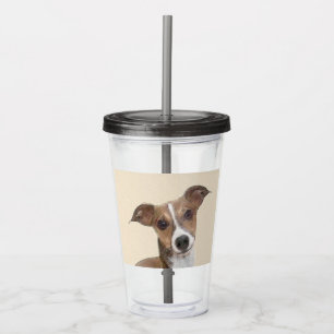 Italian Greyhound Painting - Cute Original Dog Art Acrylic Tumbler
