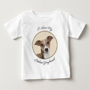 Italian Greyhound Painting - Cute Original Dog Art Baby T-Shirt