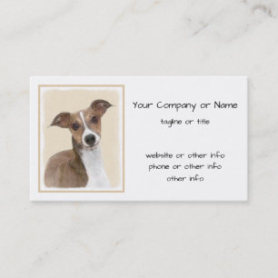 Italian Greyhound Painting - Cute Original Dog Art Business Card
