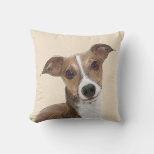 Italian Greyhound Painting - Cute Original Dog Art Cushion