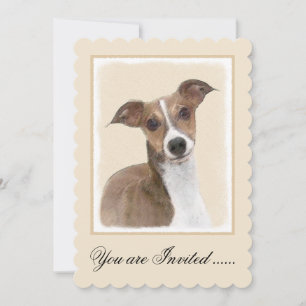 Italian Greyhound Painting - Cute Original Dog Art Invitation
