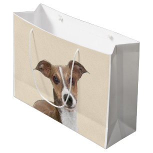 Italian Greyhound Painting - Cute Original Dog Art Large Gift Bag