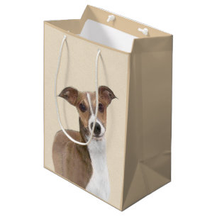 Italian Greyhound Painting - Cute Original Dog Art Medium Gift Bag