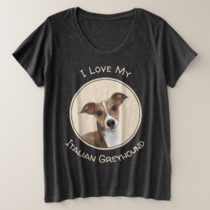 Italian Greyhound Painting - Cute Original Dog Art Plus Size T-Shirt