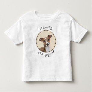 Italian Greyhound Painting - Cute Original Dog Art Toddler T-Shirt
