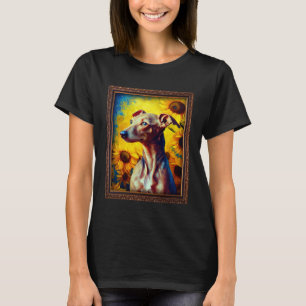 Italian Greyhound Painting Sunflower Flower Mom Wo T-Shirt