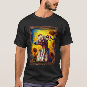 Italian Greyhound Painting Sunflower Flower Mom Wo T-Shirt