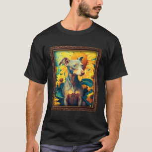 Italian Greyhound Painting Sunflower Flower Mum Wo T-Shirt