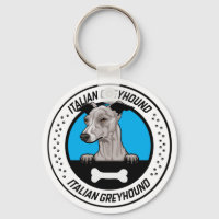 Italian Greyhound Peeking Illustration Badge