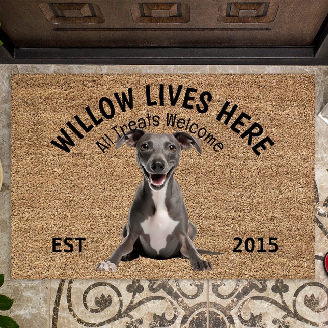Italian Greyhound Personalised Dog Lover Doormat (Creator Uploaded)
