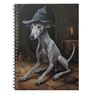 Italian Greyhound Pumpkins Halloween Scary Notebook