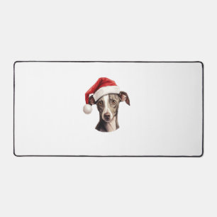 Italian Greyhound Santa Hat Christmas Sweater Pet  Desk Mat