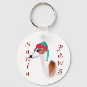 Italian Greyhound Santa Paws Keychain