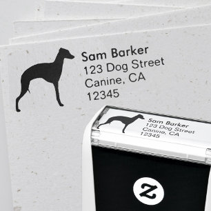 Italian Greyhound Silhouette Iggy Return Address Self-inking Stamp