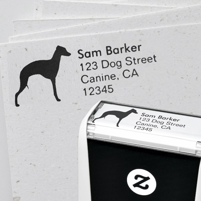 Italian Greyhound Silhouette Iggy Return Address Self-inking Stamp (Creator Uploaded)