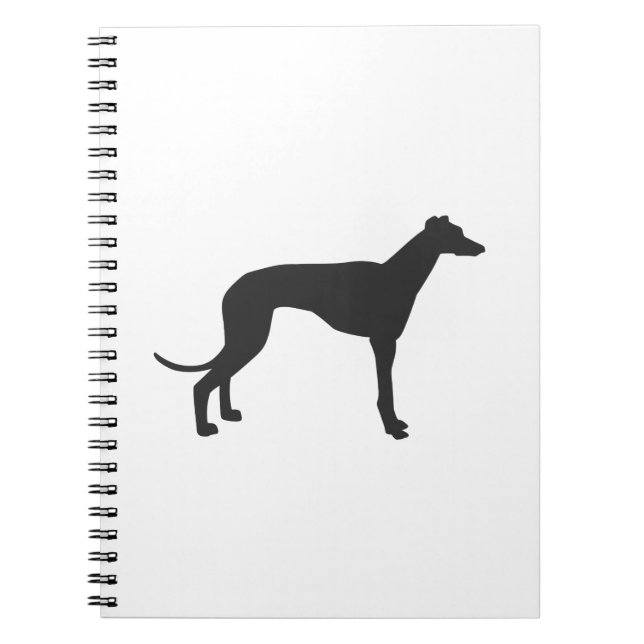 Italian Greyhound silhouette in black Notebook (Front)